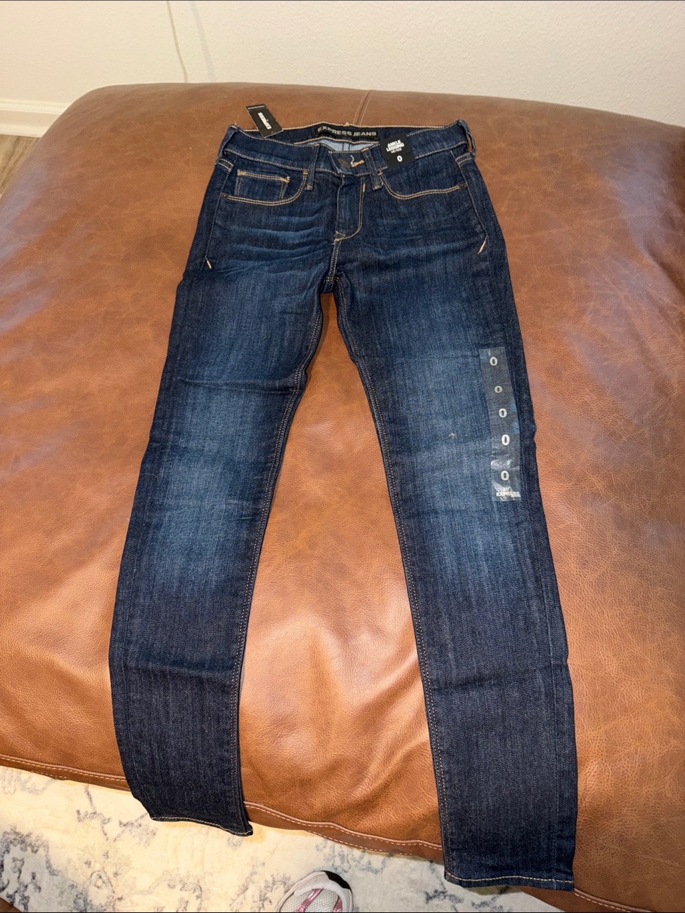 Express Dark Blue Women’s ankle legging mid rise Jeans